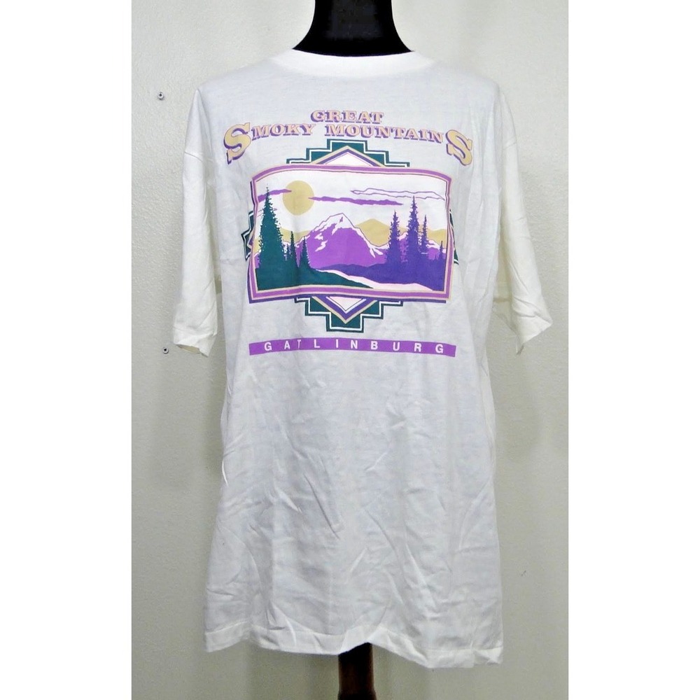 Vintage Size XL 90s Great Smoky Mountains Single Stitch T-Shirt Made in USA